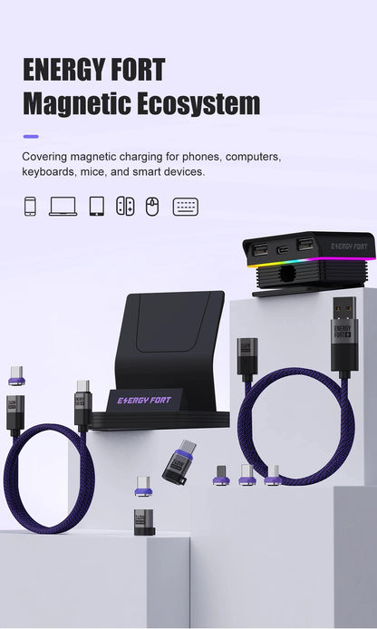 PD 240W Type-C Magnetic Adapter PD3.0 Fast Charging Right Angle USB C Connector Extender for iPhone 16 Macbookair Samsung