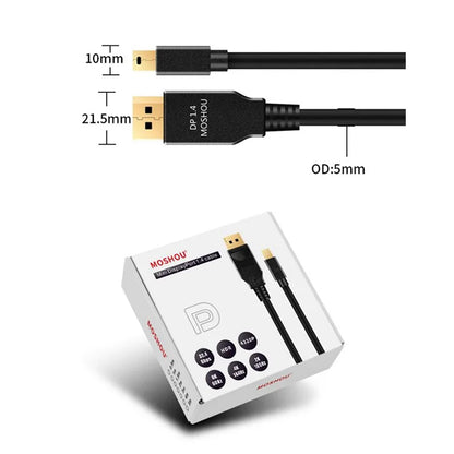 Thunderbolt 2 mini DisplayPort to MiniDP to DP 1.4 Cable Cord 8K 4K HDR 60Hz 144Hz 165Hz Display Port Adapter For PC Laptop SIKAI CASE