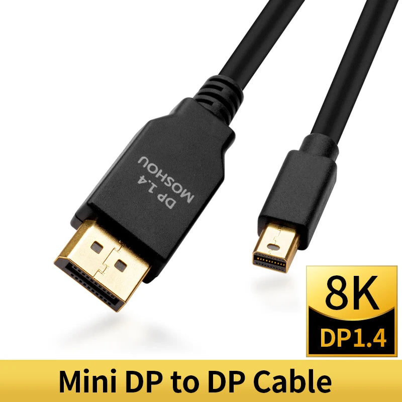 Thunderbolt 2 mini DisplayPort to MiniDP to DP 1.4 Cable Cord 8K 4K HDR 60Hz 144Hz 165Hz Display Port Adapter For PC Laptop SIKAI CASE