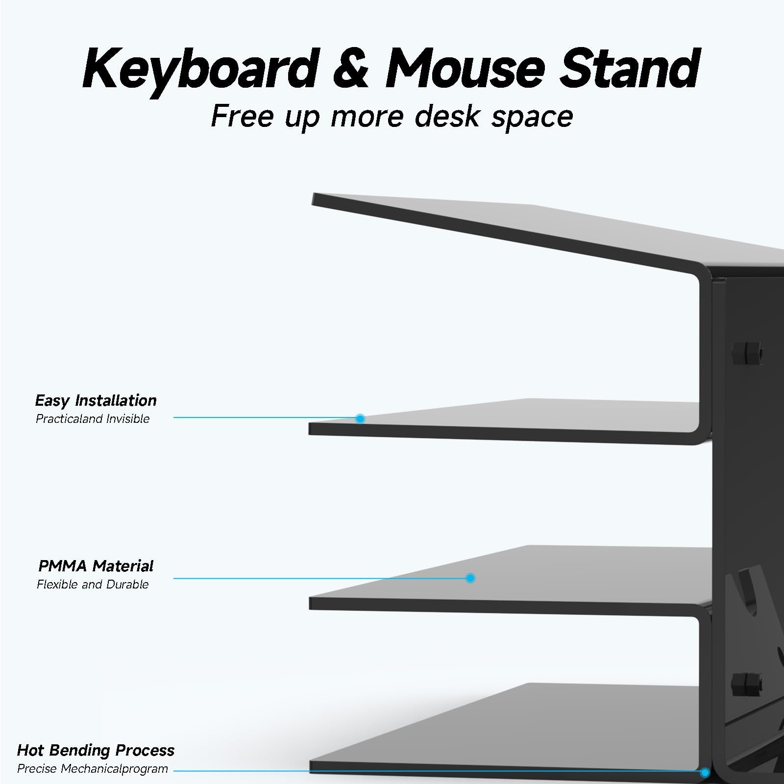 Acrylic Keyboard Mouse Storage Rack - 3 - Tier Mechanical Keyboard Display Stand, Dustproof Desktop Holder, Clear - SIKAI CASE