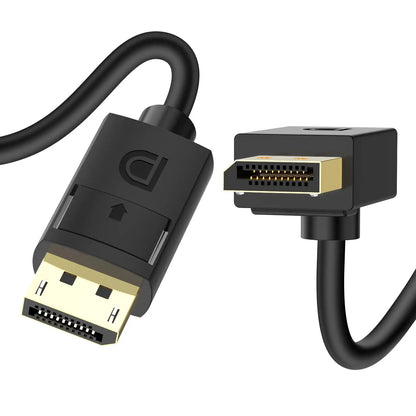 Angled DisplayPort 1.4 Cable - 90 - Degree Upward Right Angle, 8K 60Hz, 4K 144Hz, 2K 240Hz for Gaming Monitors and Graphics Cards - SIKAI CASE
