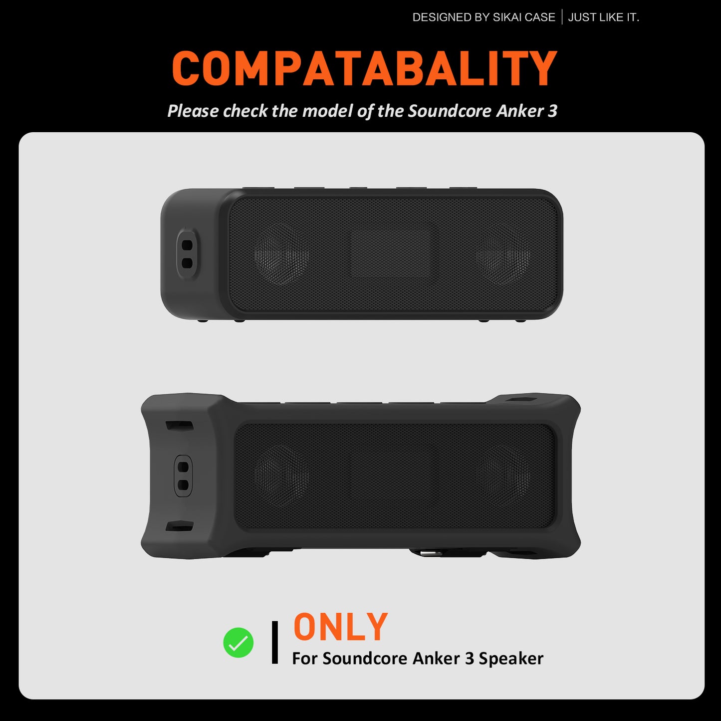 SikaiCase Silicone Case for Anker Soundcore 3 Portable Speaker