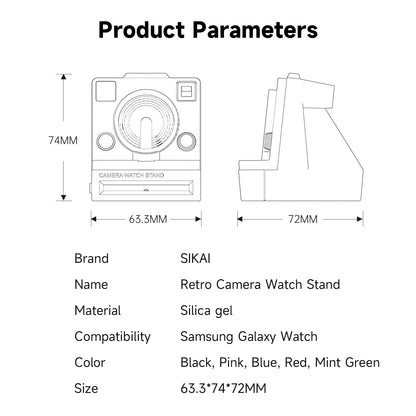 Camera Charger Stand for Samsung Galaxy Watch 4/4 Classic, Galaxy Watch 3, Active 2 - SIKAI CASE