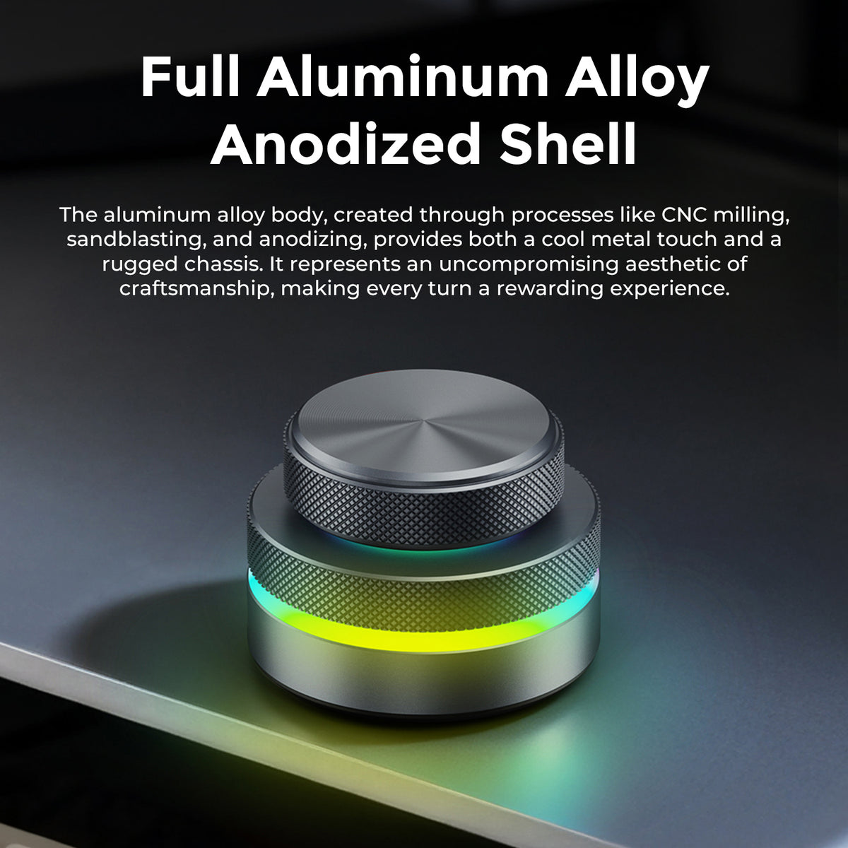 RGB lighting on programmable aluminum alloy knob keyboard
