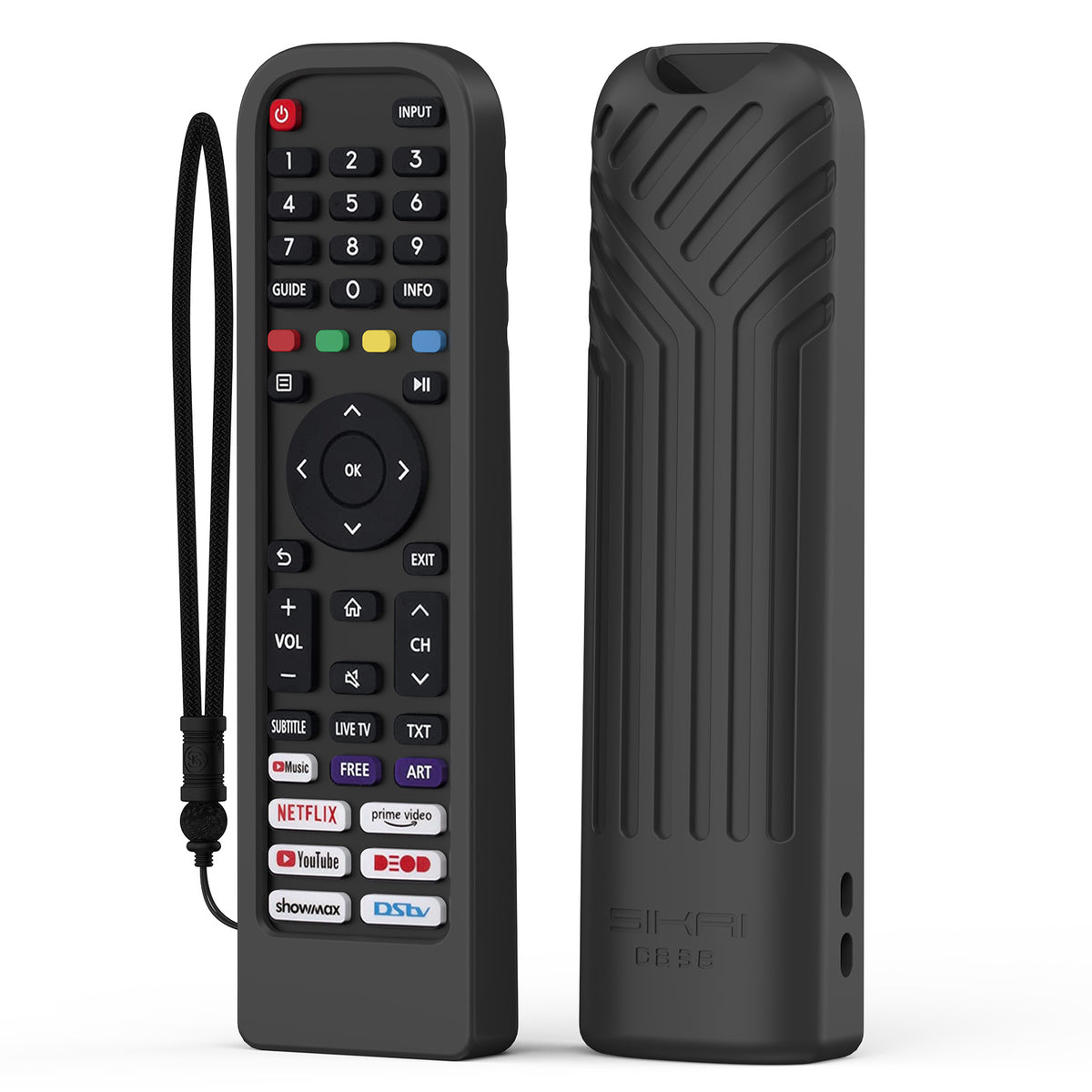Black SikaiCase silicone remote cover for Hisense EN2P30H compatible remote