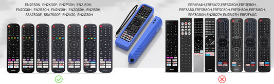 Hisense EN2P30H remote cover compatibility chart with supported and unsupported models