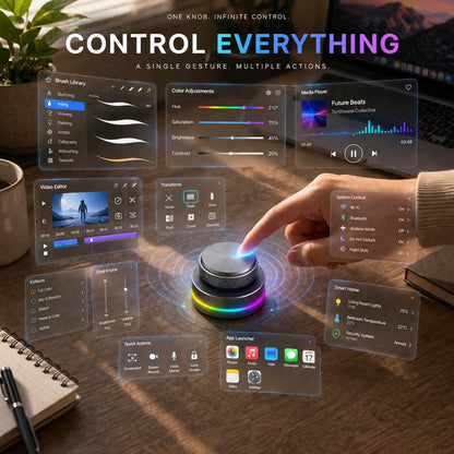 Wireless knob keyboard for office and creator setup