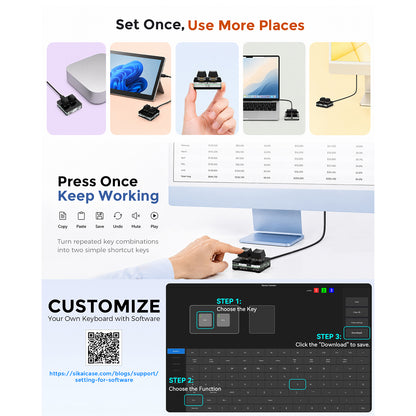 SikaiCase 2-key macro keypad customization and software setup overview