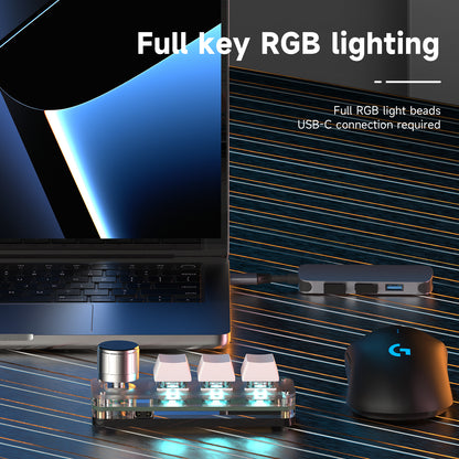 RGB lighting on the SikaiCase 3-key programmable mini keyboard