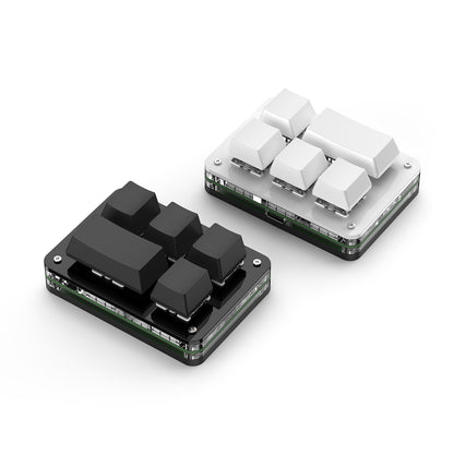 Black and white 5-key RGB programmable mini keyboards