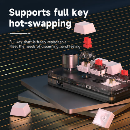 Hot-swappable switches and keycaps on 6-key knob macro pad