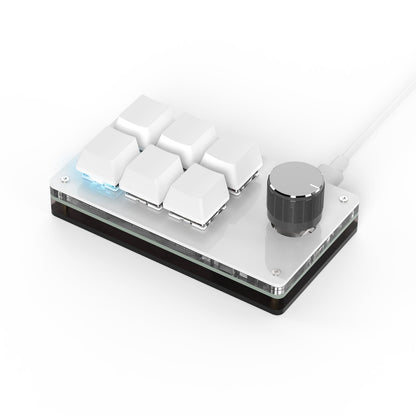 White 6-key and knob wired RGB programmable mini keyboard