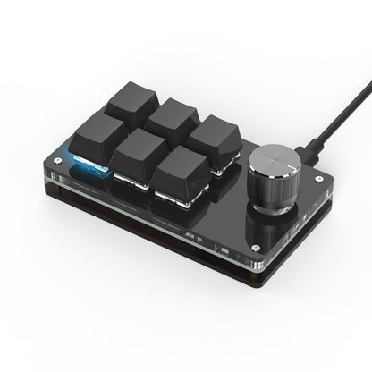 Black 6-key and knob wired RGB programmable mini keyboard