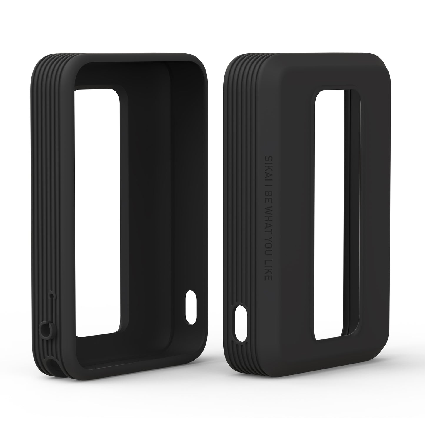 Front and back view of black silicone case for Anker A1685