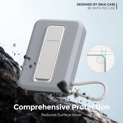 Grey silicone protective case for Anker A1685 with raised corner protection