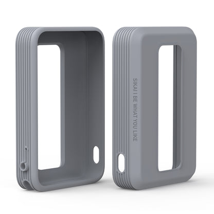 Front and back view of grey silicone case for Anker A1685