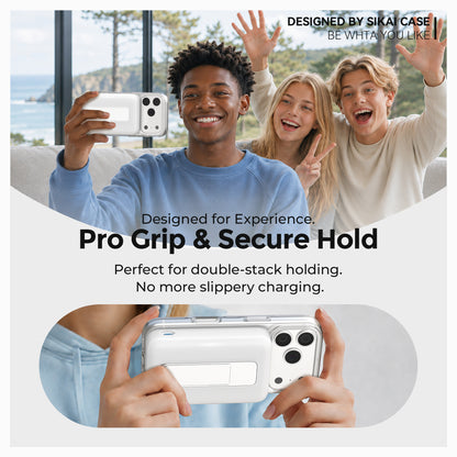 Transparent Anker A1685 case with non-slip grip for handheld charging