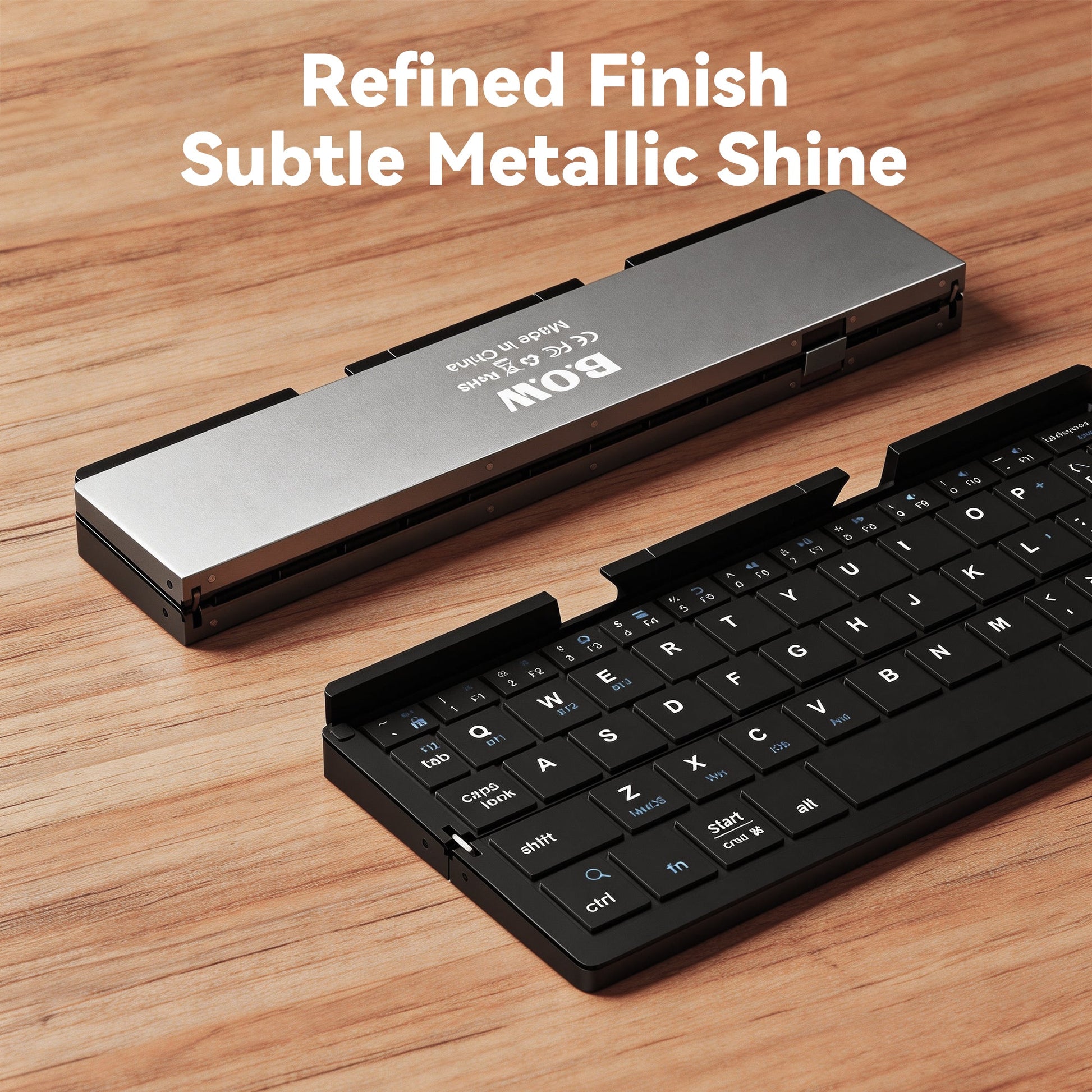 Aluminum alloy finish on SikaiCase portable folding keyboard