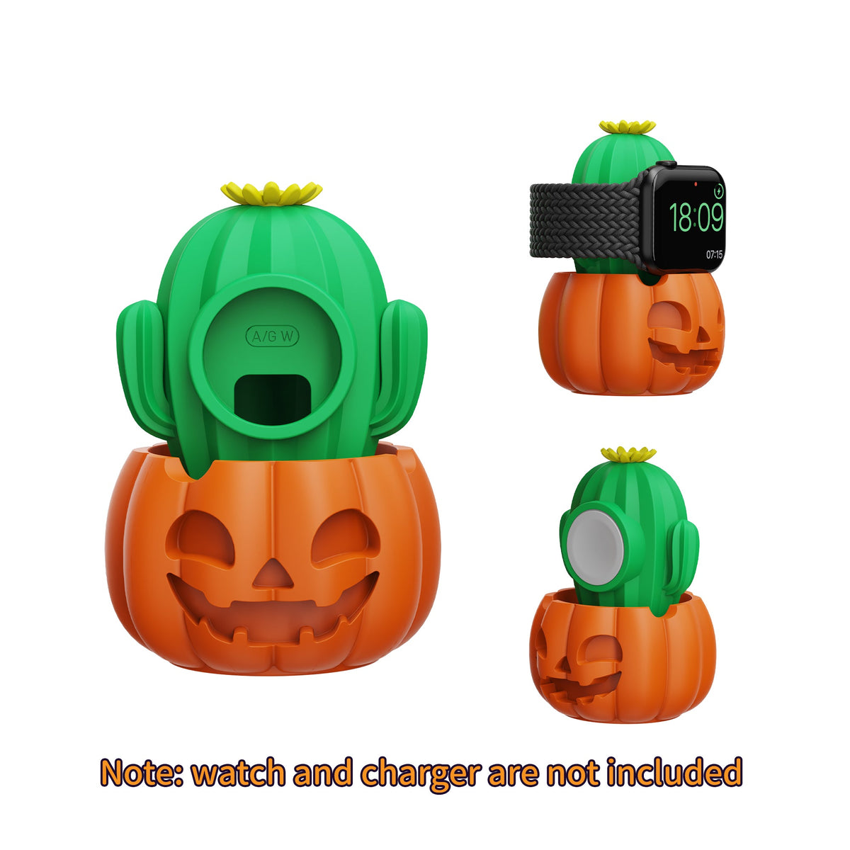 Pumpkin and cactus Apple Watch stand variant, SKU 044A009B061S10