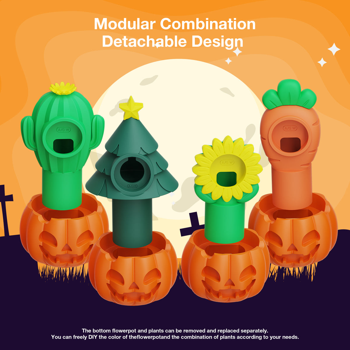 Four modular pumpkin charger stand styles for Samsung Galaxy Watch