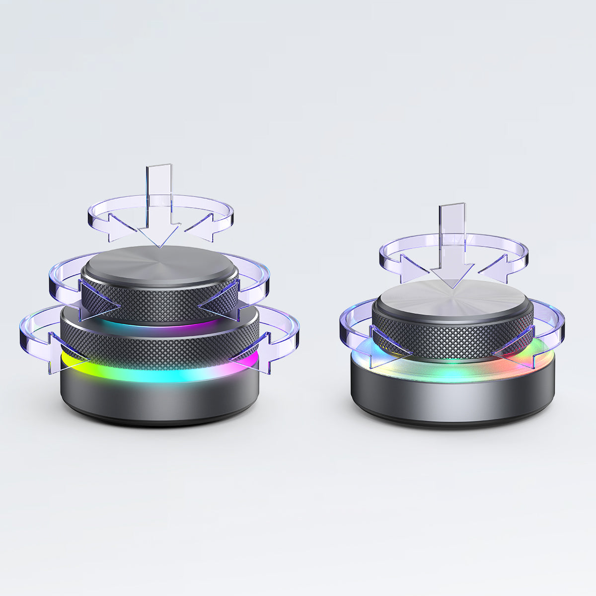 Single-layer and dual-layer programmable knob keyboard design comparison