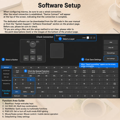 Windows software setup interface for programmable mini keyboard