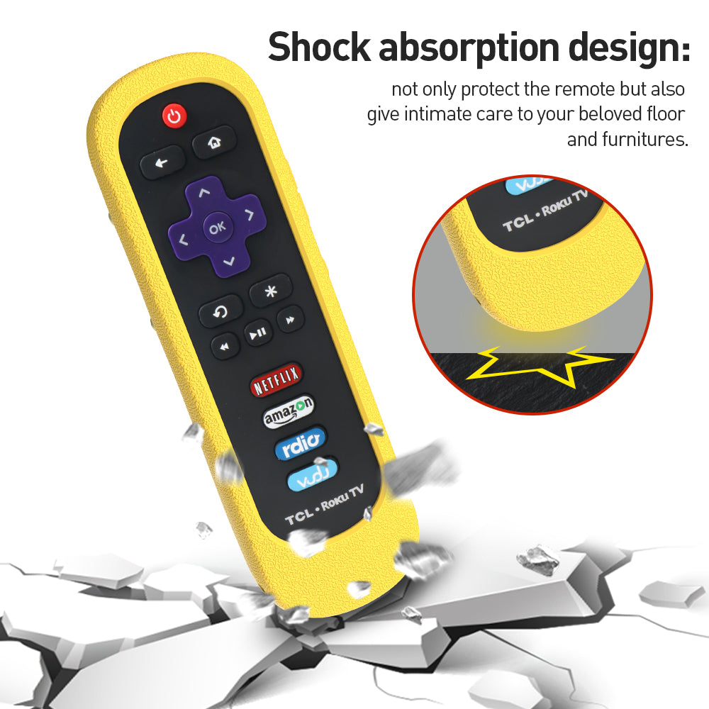 SIKAI Silicone Shockproof Protective Cover For TCL Roku RC280 Roku 3600R / TCL Roku RC280 TV Remote Skin-Friendly Anti-Lost With Remote Loop