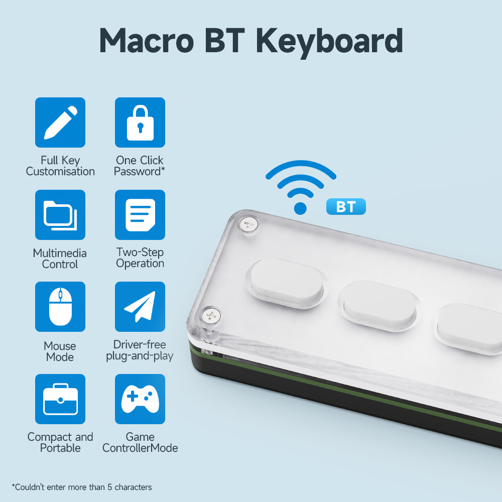 Programming Macro Custom Knob Keyboard RGB 5 Silicone Key Copy Paste Mini Button Photoshop Gaming Keypad Mechanical Hotswap Macropad
