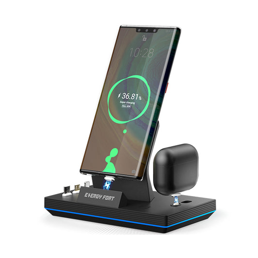 ENERGY FORT Super Quick Charging max 66W Magnetic Wireless Charger Dock for huawei mate40 pro honor V40 40W 3 in 1 Stand Station