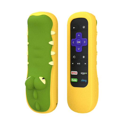 SIKAI Crocodile Silicone Shockproof Protective Cover for Roku Express Roku Premiere RC68/RC69/RC108/RC112 Standard IR Remote