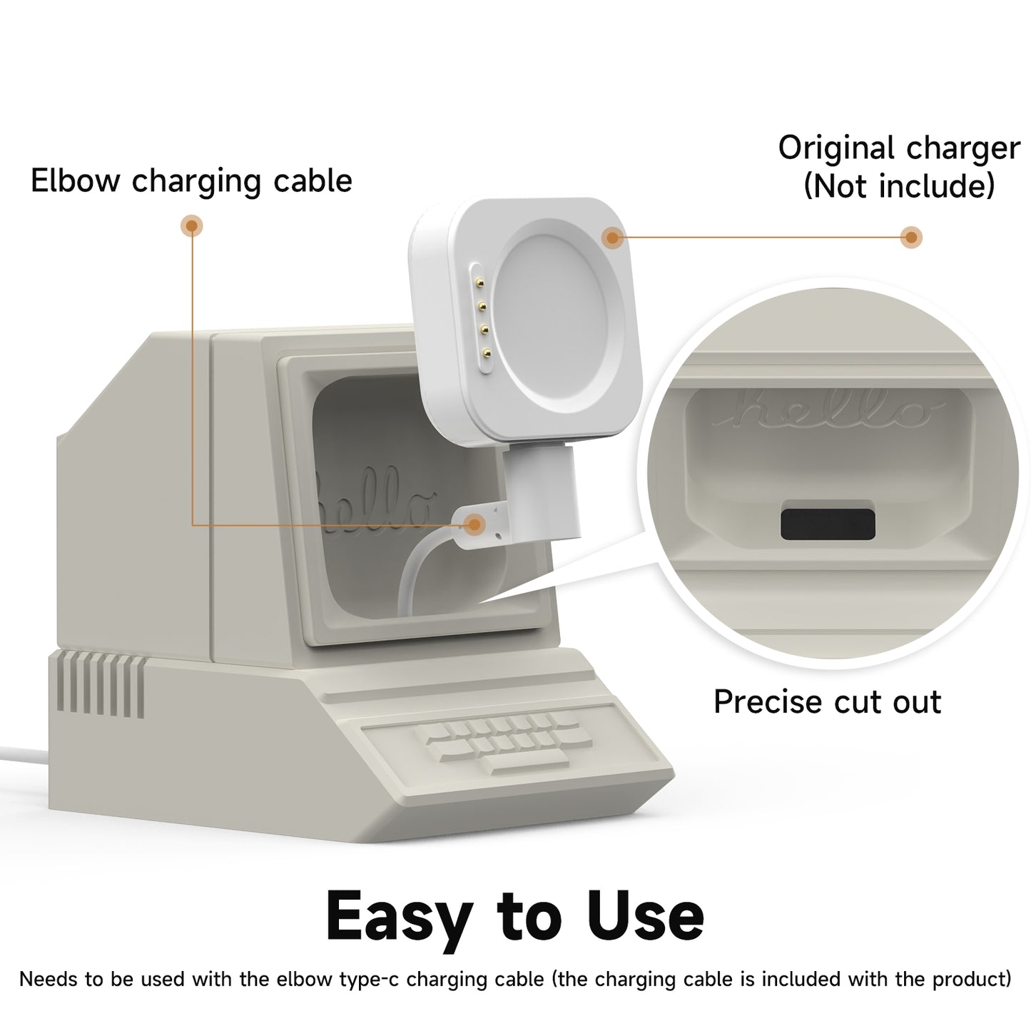 Charging Dock Station for OPPO Watch 3 Pro Smart Watch Charger Stand Holder Retro Computer Pattern Bracket for OPPO Watch 3 SIKAI CASE