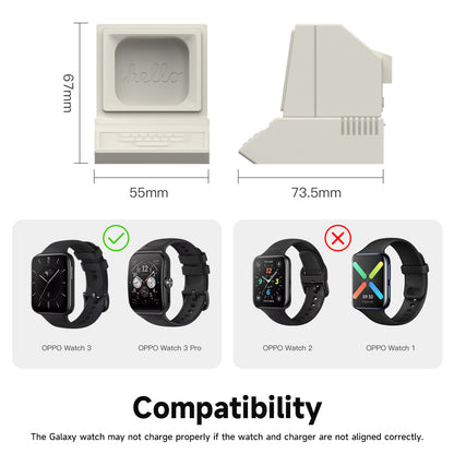 Charging Dock Station for OPPO Watch 3 Pro Smart Watch Charger Stand Holder Retro Computer Pattern Bracket for OPPO Watch 3 SIKAI CASE