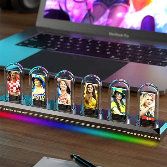 Custom Digital Photo Frame IPS Nixie Tube Clock Creative Gift Electronic Clock Calendar DIY RGB Desktop Decoration Night Light SIKAI CASE
