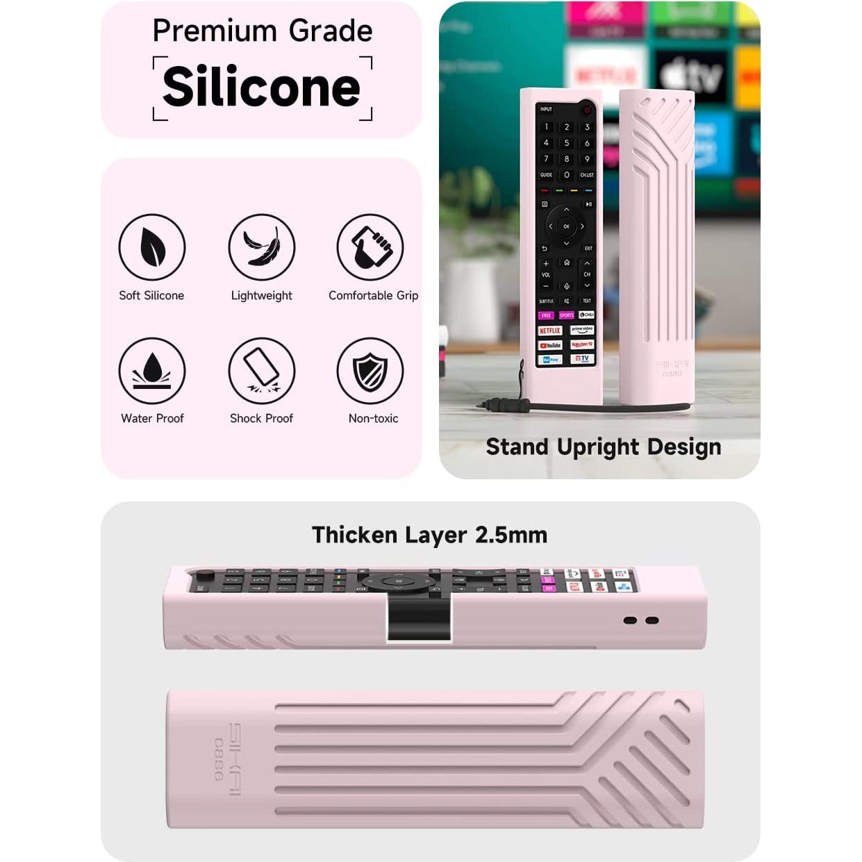 For Hisense TV Remote Control Protective Cover Compatible with Hisense ERF3C80H ERF3C80H(0012) Hisense QLED UHD 4K 2022 TV E78HQ A7GQ A6BG Remote Cover ERF3B80H ERF3D80H ERF3E80H,Anti-Slip Shell SIKAI CASE