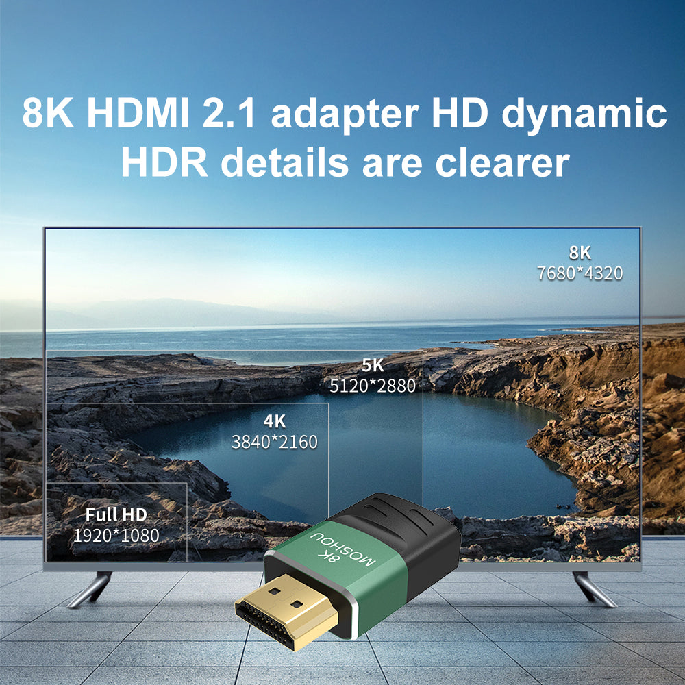 8K HDMI 2.1 Cable Adapter Male to Female Cable Converter