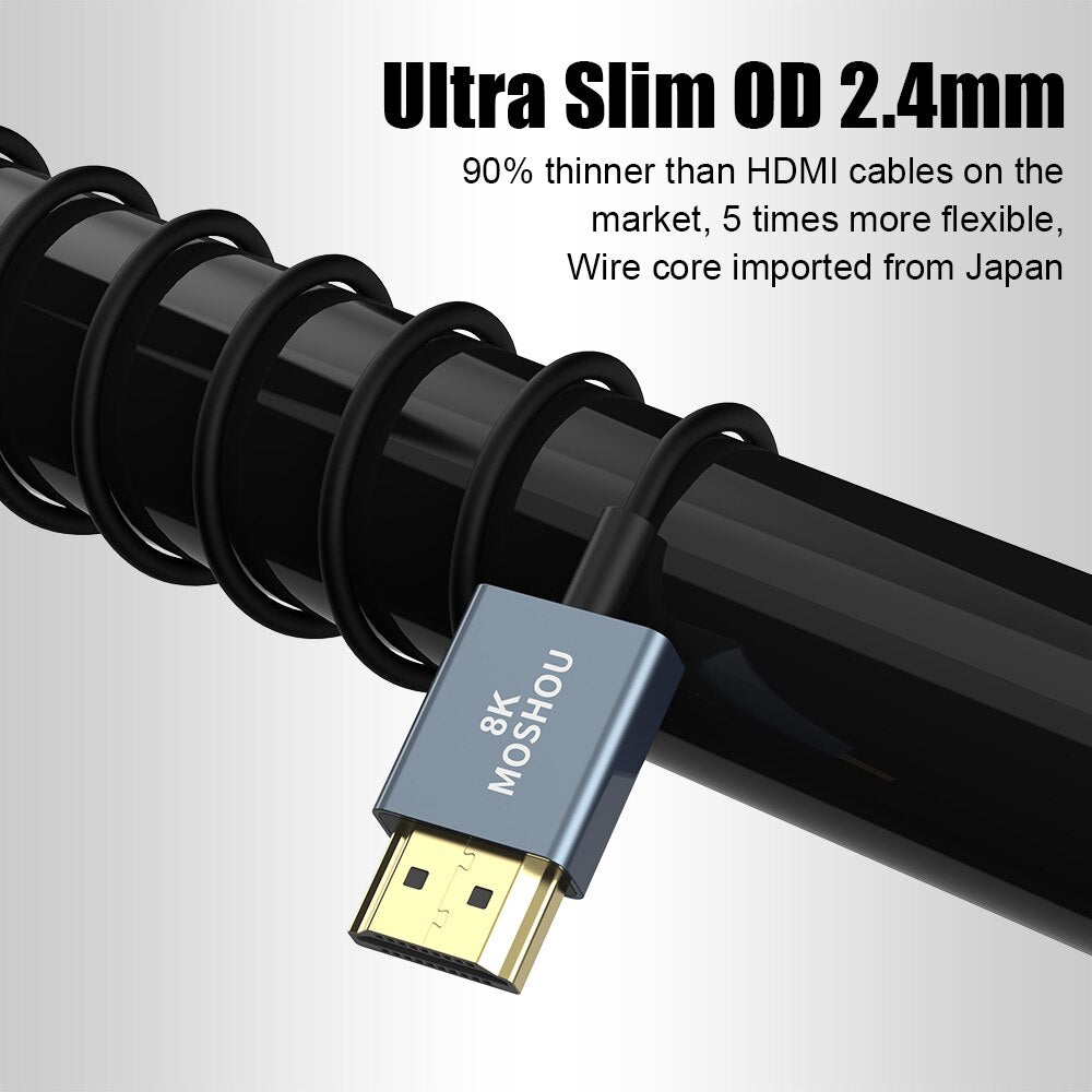 8K HDMI 2.1 Optical Fiber Cable eARC HDR 8K@60Hz 4K@120Hz Soft TPU Cover  Cable