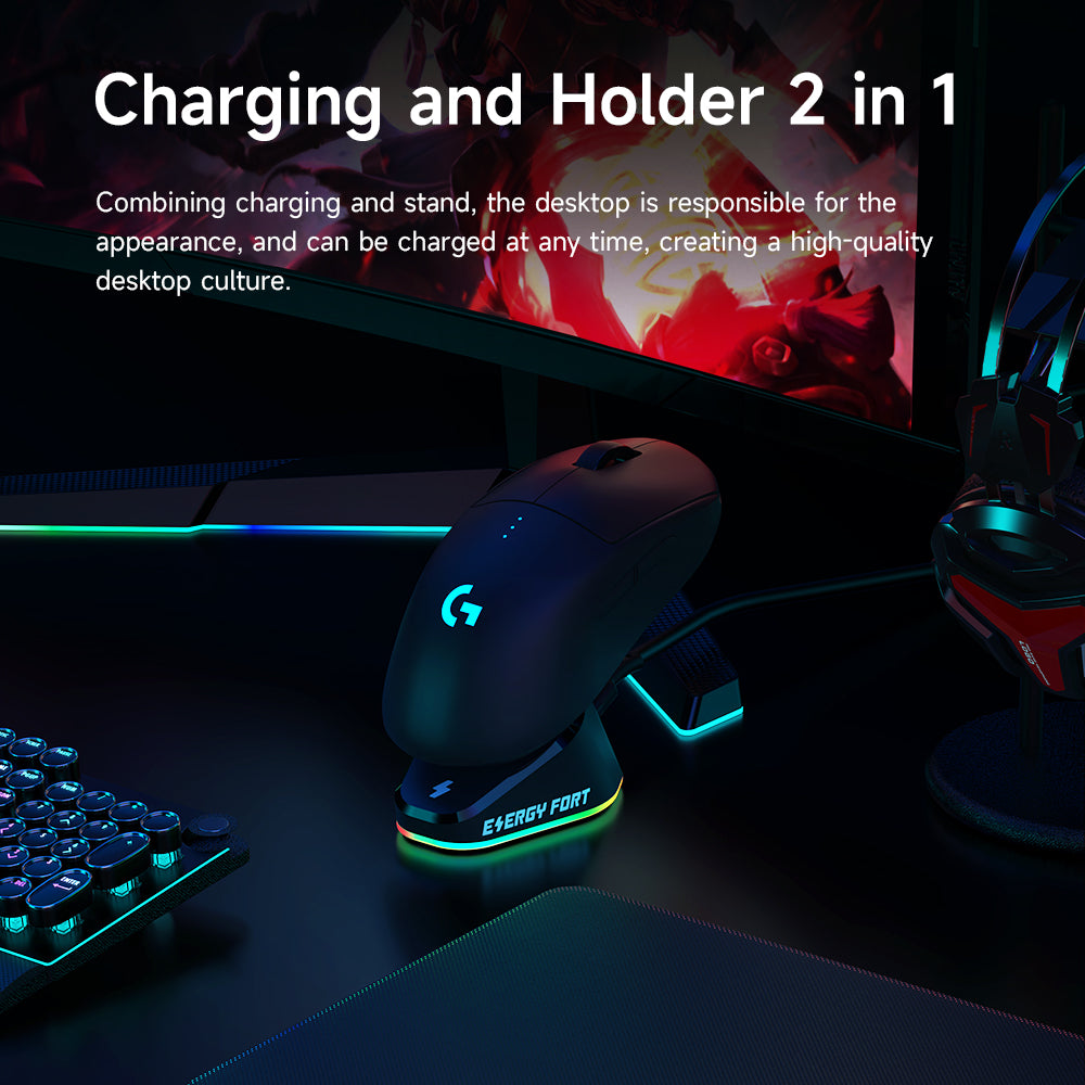 RGB Wireless Charger Charging Stand for Logitech Mouse and Razer Mouse SIKAI CASE
