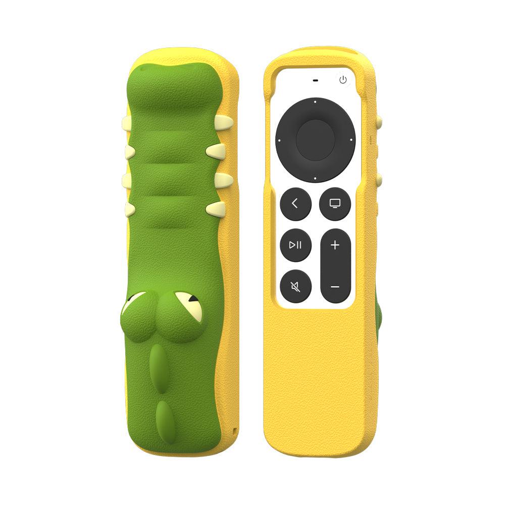 SIKAI Crocodile Shape New Silicone Case Soft Non-slip Anti-drop for Apple TV 4K Siri Remote Protection Cover + Airtag hole SIKAI CASE