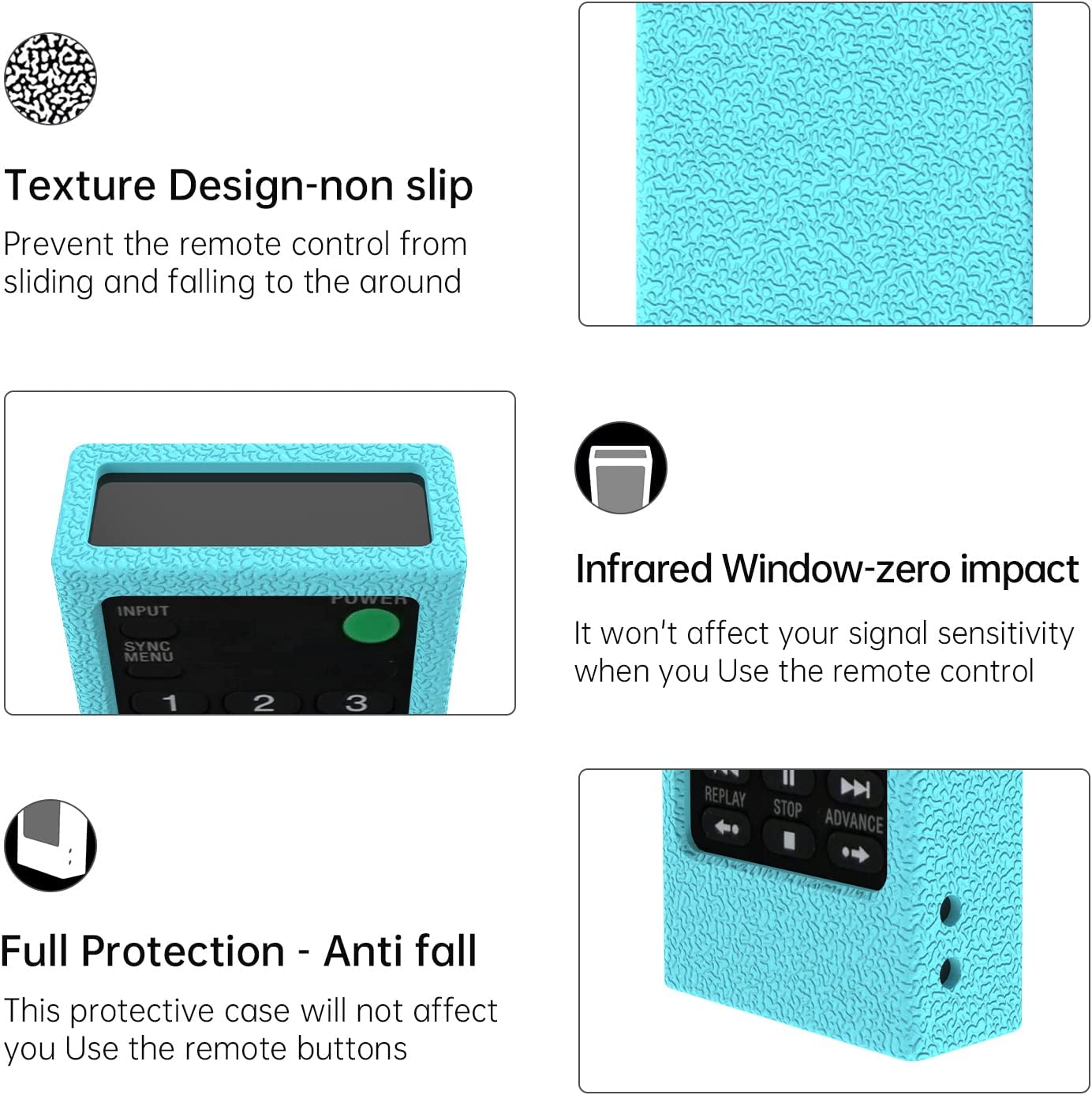 SIKAI Shockproof Silicone Case for Sony RMF-TX300U RMT-TX200U RMT-TX102U RMF-TX200U Android TV Voice Netflix Remote Skin-Friendly Washable with Lanyard SIKAI CASE