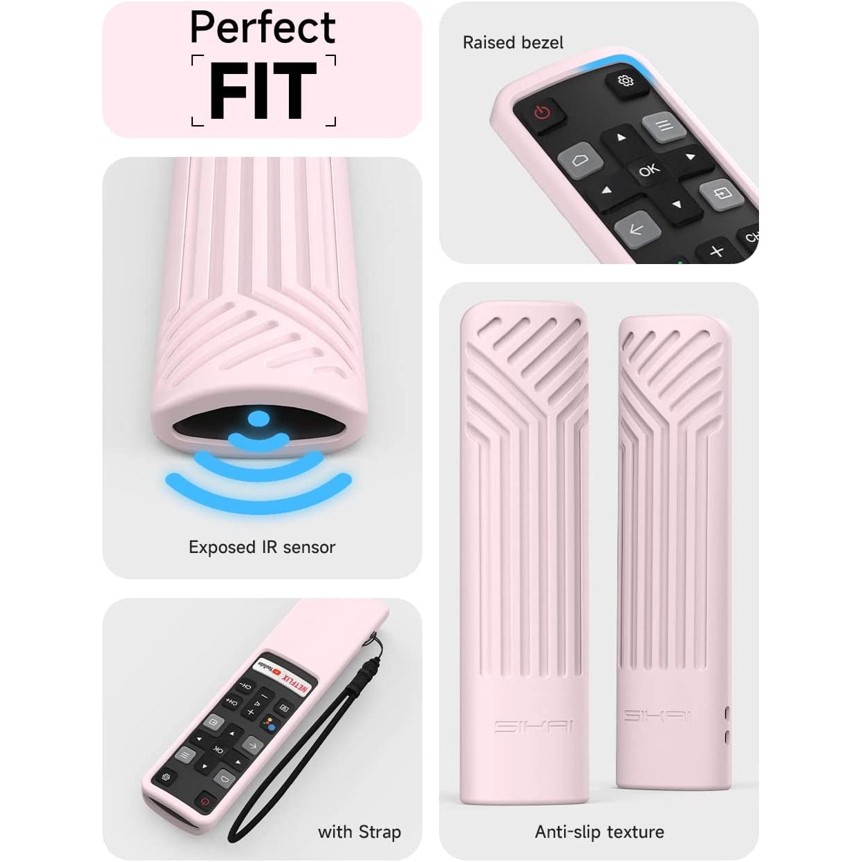 SIKAI silicone case compatible with TCL RC802V remote control, remote control for TCL EP680 S434 S334 S330 S430 Series Android HDR TV Remote Cover SIKAI CASE