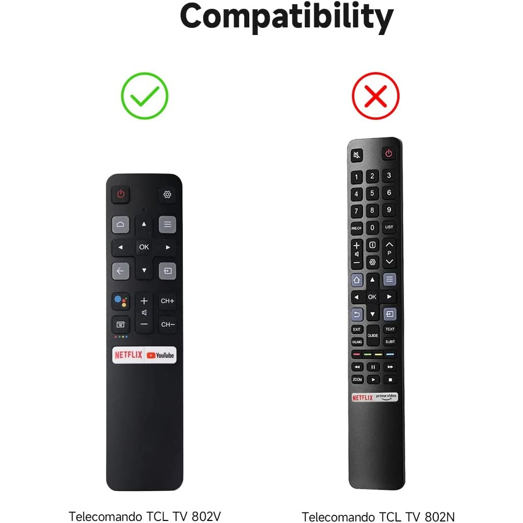 SIKAI silicone case compatible with TCL RC802V remote control, remote control for TCL EP680 S434 S334 S330 S430 Series Android HDR TV Remote Cover SIKAI CASE